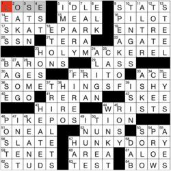 Answer grid for Los Angeles Times 12/29/25 crossword by Keegan Edgar